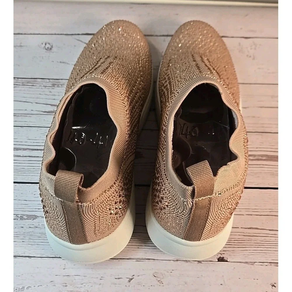 Lauren Lorraine Carin Women's Size 11‎ Rose Gold Slip-On Sneakers Shoes Bling